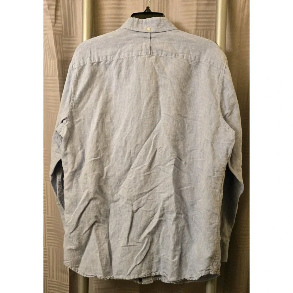 Banana Republic Mens Linen Blend‎ Button Up Shirt Sz Large 16/16.5 Preppy Career